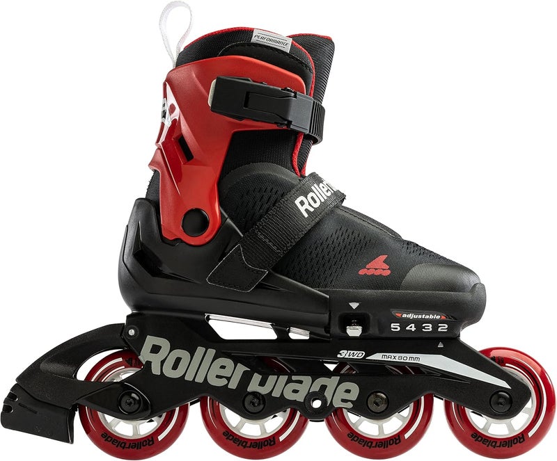 ROLLERBLADE Microblade Free 3WD Kid's Size Adjustable Inline Skate, Black and Red, High Performance Inline Skates - Image 2